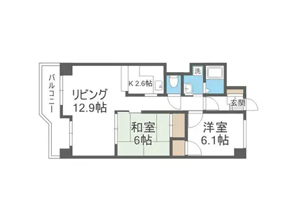 ビラ・サンライト第1(2LDK/4階)の間取り写真