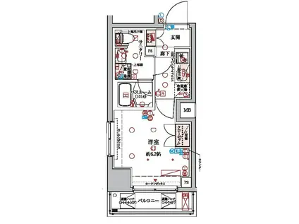 ラクラス横浜(1K/2階)の間取り写真