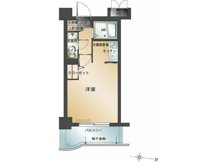 エンクレスト西公園II(1K/5階)の間取り写真