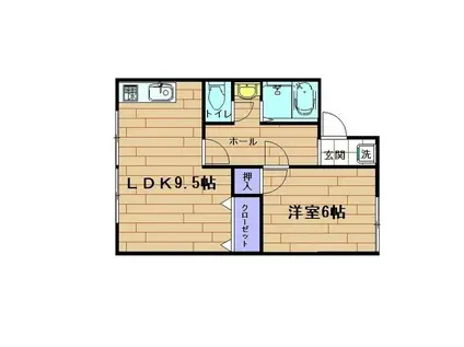 ワインルーフハイツ(1LDK/1階)の間取り写真