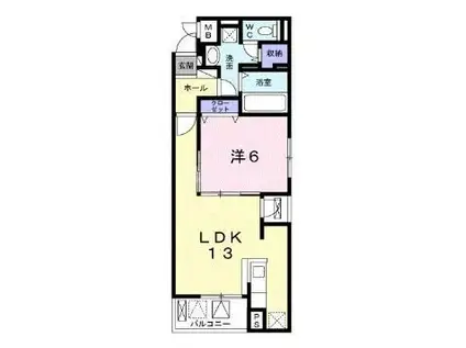 エレガントカーサIII(1LDK/4階)の間取り写真