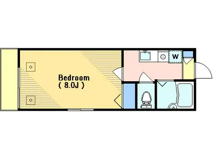 コンフォートK(1K/2階)の間取り写真