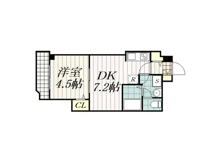 カイテキースⅤ(1DK/1階)の間取り写真