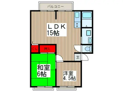 サンライフサワダA(2LDK/2階)の間取り写真