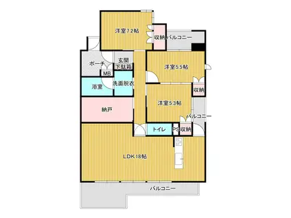 モアグレース多治見II(3SLDK/11階)の間取り写真
