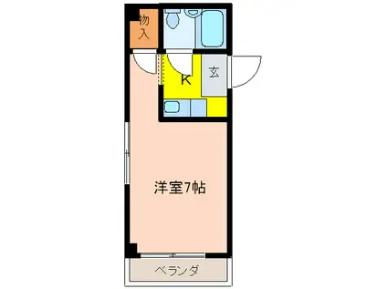 ラ・ジールシンミチ(ワンルーム/1階)の間取り写真