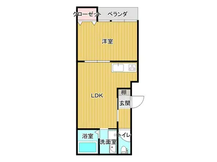 エスペランザ(1LDK/3階)の間取り写真