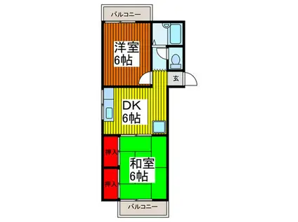 セピアハイツ川口(2DK/2階)の間取り写真