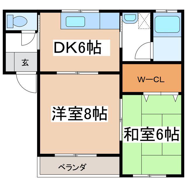 サンフラワー寿(2DK/1階)の間取り写真
