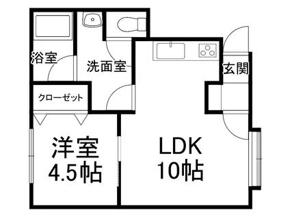 フローレンス(1DK/2階)の間取り写真