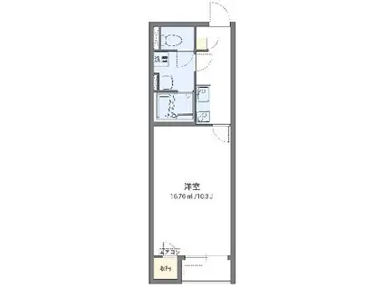 レオネクスト山茶花(1K/1階)の間取り写真