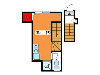 AKABANE TERRACE(ワンルーム/2階)の間取り写真