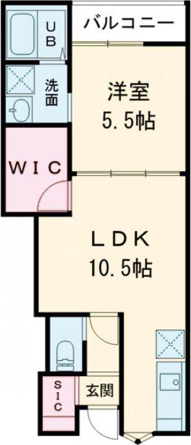 L-BLOOM東櫛原(1LDK/1階)の間取り写真