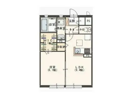 グレイス植上(1LDK/1階)の間取り写真