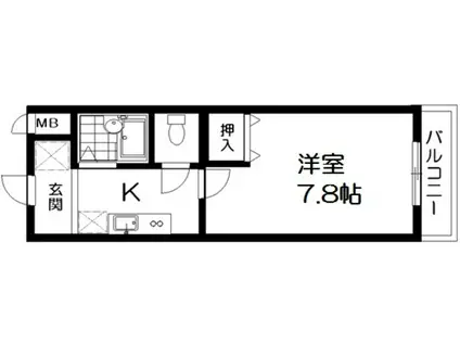 アムール北野(1K/1階)の間取り写真