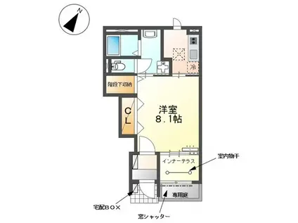 ラ・クレアージュ(1K/1階)の間取り写真