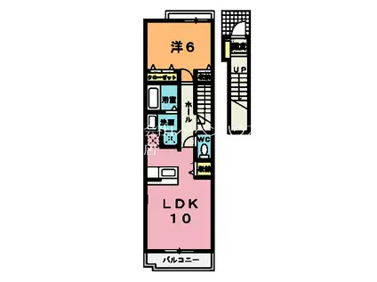 プリムラ(1LDK/2階)の間取り写真