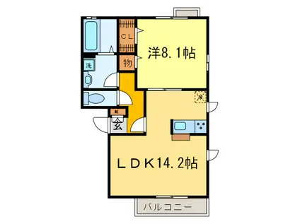 シェ・ブラウゼ(1LDK/3階)の間取り写真