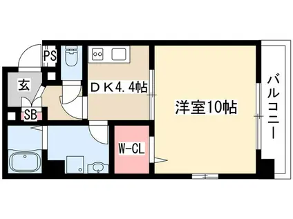 サンステージ泉(1DK/10階)の間取り写真