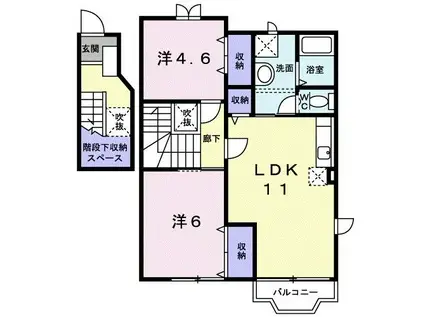 コンフォート228(2LDK/2階)の間取り写真