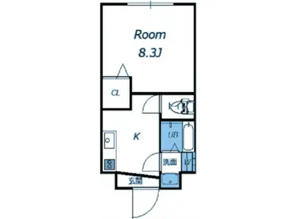 コスモクレスト杭瀬(1K/1階)の間取り写真