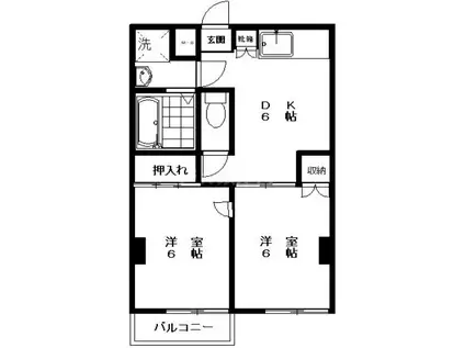保戸田マンション(2DK/3階)の間取り写真