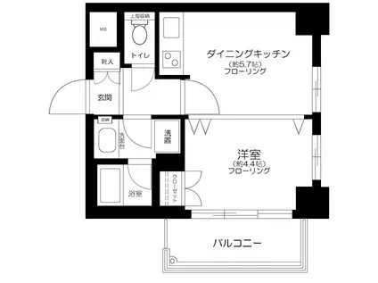 藤和シティホームズ島津山西(1DK/3階)の間取り写真