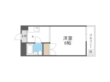 東洋ライオンズ野田(1K/3階)の間取り写真