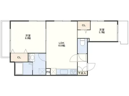 本原SAビル(2LDK/3階)の間取り写真