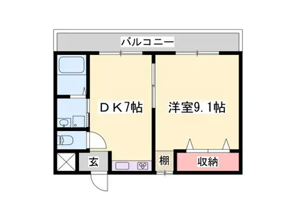 エル・グランド(1DK/2階)の間取り写真