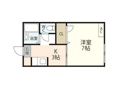 セフィラ佐々木(1K/1階)の間取り写真