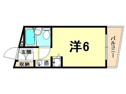 フローレンス夙川(ワンルーム/2階)の間取り写真