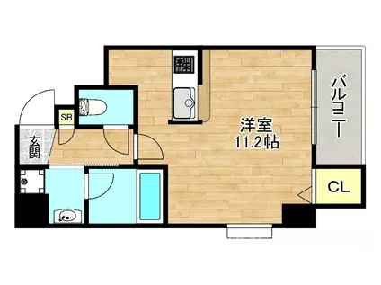 リジェール都島(ワンルーム/2階)の間取り写真