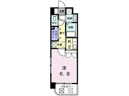 コモド パラッツォ(1K/3階)の間取り写真