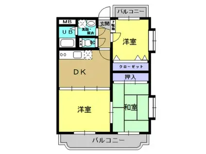 グレイス(3DK/1階)の間取り写真
