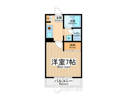 クリエール南林間(1K/2階)の間取り写真