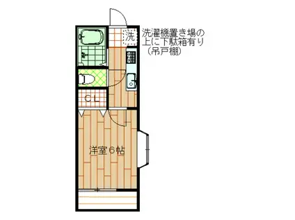 ラ・レジデンスプレリュード(1K/1階)の間取り写真