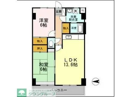 フリーダム光が丘II(2LDK/4階)の間取り写真