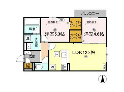 CAMPANELLA山本(2LDK/2階)の間取り写真