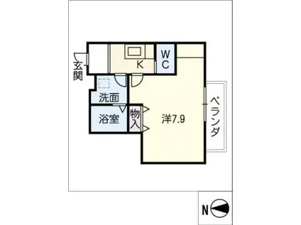 MAISON西高蔵ウエスト(1K/3階)の間取り写真