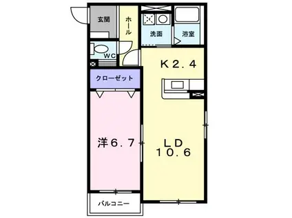 CASATOKITOU(1LDK/4階)の間取り写真