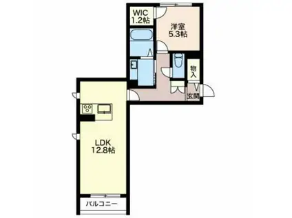 ウェルデンス上所島 壱番館(1LDK/1階)の間取り写真