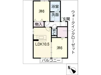 AVANCE A棟(2LDK/1階)の間取り写真