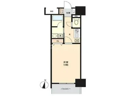 セレッソコート新大阪(1K/7階)の間取り写真