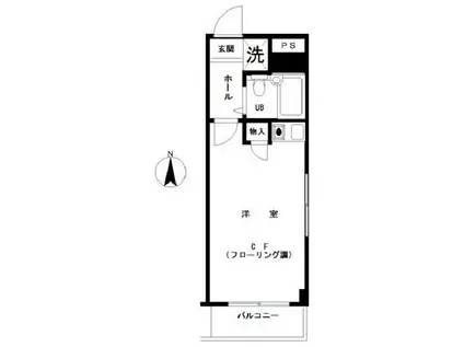 フラット大崎(ワンルーム/3階)の間取り写真