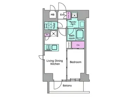 レジディア高田馬場(1LDK/2階)の間取り写真