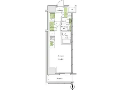 ザ・パークハビオ名古屋松原(ワンルーム/8階)の間取り写真