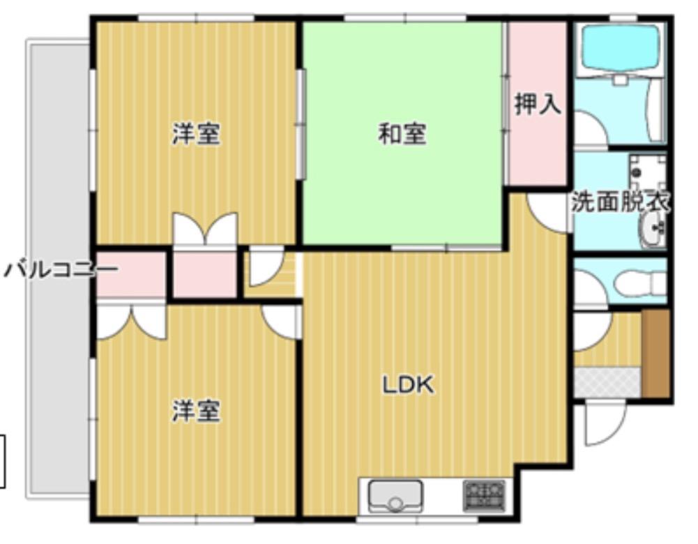 サンパレス桃山台2番館(3LDK/2階)の間取り写真