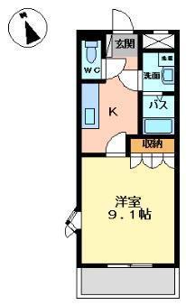 ウィルタウン(1K/1階)の間取り写真