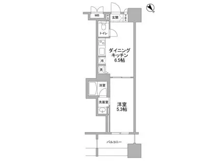 パークフラッツ横濱公園(1DK/4階)の間取り写真